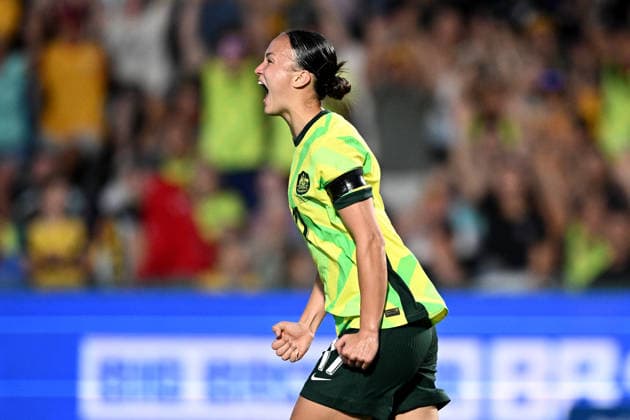 SOCCER AUSTRALIA NEW ZEALAND WOMEN, Amy Sayer of the Matildas celebrates after scoring a goal during the International Women s friendly match between between Australia and New Zealand at Polytec Stadium in Gosford, Friday, November 28, 2025. ( NO ARCHIVING, EDITORIAL USE ONLY GOSFORD NEW SOUTH WALES AUSTRALIA  Copyright: xDANxHIMBRECHTSx 20251128114475290260