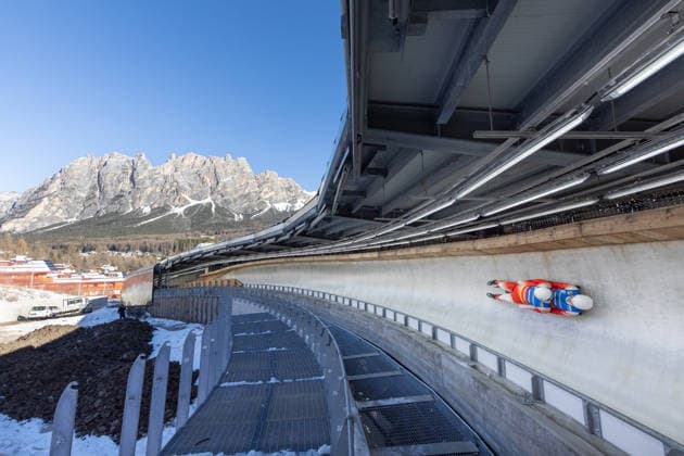 picture: Cortina Olympia Ice Track Eugenio Monti 28.11.2025 luge training Olympia Ice Track Eugenio Monti Sliding Centre Cortina d Ampezzo, Italy (ITA) photographer: FIL Michael Kristen *** picture Cortina Olympia Ice Track Eugenio Monti 28 11 2025 luge training Olympia Ice Track Eugenio Monti Sliding Center Cortina d Ampezzo, Italy ITA photographer FIL Michael Kristen