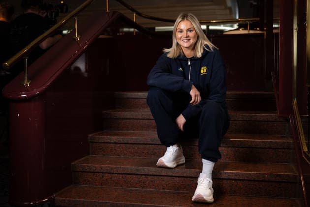 251128 Clara Lerby of Sweden of the Swedish women s national handball team poses for a portrait at a press event during day 3 of the IHF Women™s World Championship, WM, Weltmeisterschaft on November 28, 2025 in Stuttgart. Photo: Emma Wallskog BILDBYRAN COP 320 EW0592 handball handboll handball bbeng vm handball-vm handbolls-vm ihf handball world championship world handball championship 2025 world championship 2025 pressträff event meeting sverige sweden day 3 dam Copyright: EMMAxWALLSKOG BB251128EW001