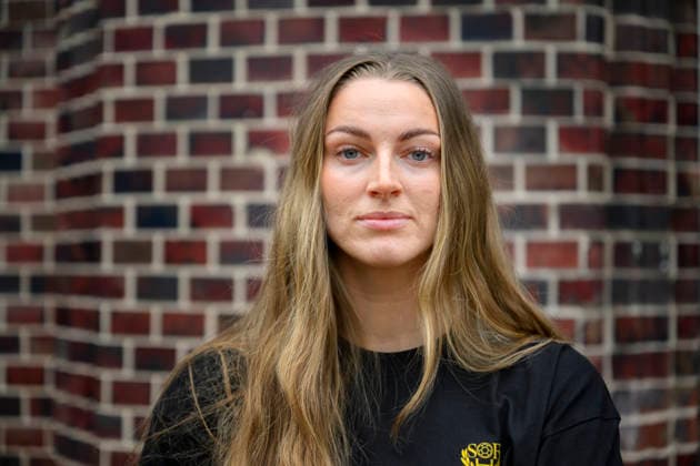 STUTTGART 20251128 Sveriges Kristin Thorleifsdottir pa en pressträff under damernas handbolls-VM i Stuttgart, Tyskland. STUTTGART TYSKLAND x10070x