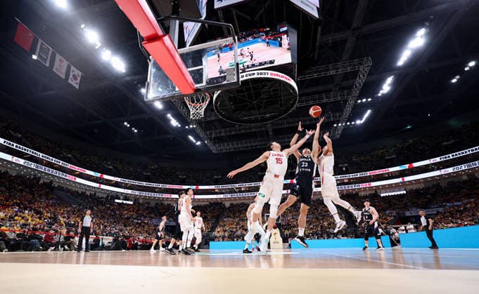 (251128) -- BEIJING, Nov. 28, 2025 -- Zhou Qi (front L) and Gao Shiyan (front R) of China compete during the Group B match between China and South Korea at the FIBA Basketball World Cup Asian Qualifiers in Beijing, capital of China, Nov. 28, 2025. ) (SP)CHINA-BEIJING-BASKETBALL-FIBA WORLD CUP 2025 ASIAN QUALIFIERS-CHN VS KOR (CN) WangxKaiyan 
