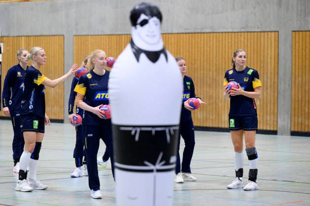 STUTTGART 20251128 Sveriges landslag tränar i Sporthalle Tivoli under damernas handbolls-VM i Stuttgart, Tyskland. STUTTGART TYSKLAND x10070x