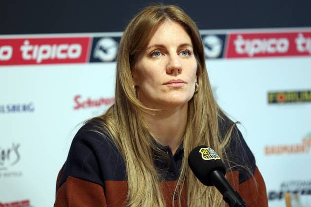 28.11.2025, xrekx, Fussball 3.Liga, 1.FC Saarbruecken - Pressekonferenz v.l. Pressesprecherin Katharina Essigkrug (1.FC Saarbruecken) (DFL DFB REGULATIONS PROHIBIT ANY USE OF PHOTOGRAPHS as IMAGE SEQUENCES and or QUASI-VIDEO) Saarbruecken
