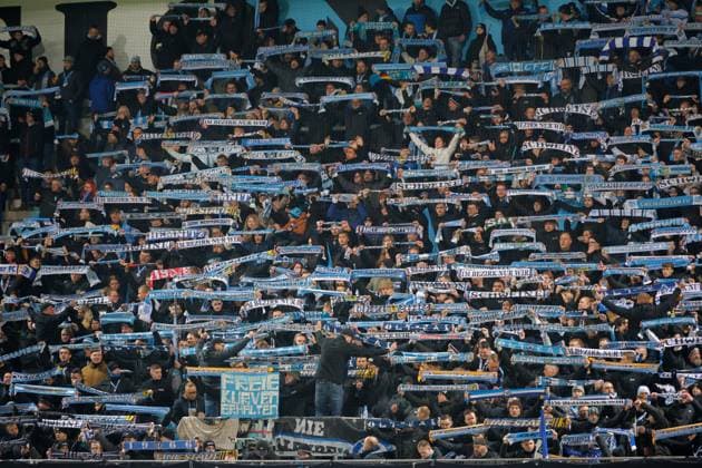 CFC vs BFC Dynamo 28.11.2025, Chemnitz, eins Stadion- An der Gellertstrasse, Fussball, Regionalliga Nordost, Saison 2025 2026, 17. Spieltag, CFC, CFC vs BFC Dynamo CFC- Fans in der Südkurve Chemnitz Sachsen BRD