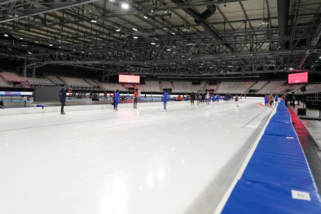 ISU Junior Speed skating, Eisschnelllauf world cup 2025, training session in the venue at Rho Fiera that will host the speed skating competitions at the Milano Cortina Olympics,November 28, 2025, Milan, Italy (photo Gian Mattia D™Alberto Lapresse) ISU Junior speed skating world cup 2025, sessione di allenamento nell™impianto alla Fiera di Rho che ospiterÃ le gare di speed skating alle olimpiadi di Milano Cortina , Novembre 28 2025, Milano, Italia (photo Gian Mattia D™Alberto Lapresse)  Copyright: xGianxMattiaxD Albertox-xLaPressex