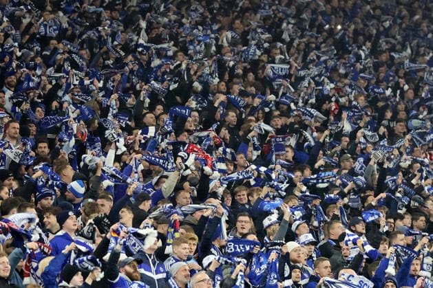 Fans des FC Schalke 04 beim Spiel der 2. Bundesliga (Saison 2025 26) FC Schalke 04 - SC Paderborn 07 Copyright: Thomas Pakusch