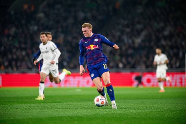 MOENCHENGLADBACH, GERMANY - 28 NOVEMBER, 2025: Conrad Harder - 1. Bundesliga football match Borussia Moenchengladbach vs RB Leipzig at Borussia Park.  Copyright: xVitaliixKliuievx