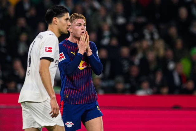 MOENCHENGLADBACH, GERMANY - 28 NOVEMBER, 2025: Conrad Harder - 1. Bundesliga football match Borussia Moenchengladbach vs RB Leipzig at Borussia Park.  Copyright: xVitaliixKliuievx