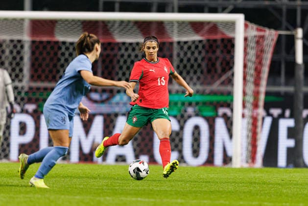 Carole Costa seen during International Friendly, Länderspiel, Nationalmannschaft game between Women National teams of Portugal and Netherlands (Joao Gregorio Ball Raw Images) Braga Estadio Municipal de Braga Portugal Copyright: xJoaoxGregoriox joaogregorio_portugal_netherlands_women_2526-151