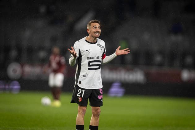 FOOTBALL : Ligue 1 Metz vs Rennes - Stade Saint-Symphorien - Metz - 28 11 2025 Joie des joueurs de l equipe de Rennes apres le but de Rongier Valentin 21  Copyright: xelyxandroxcegarrax