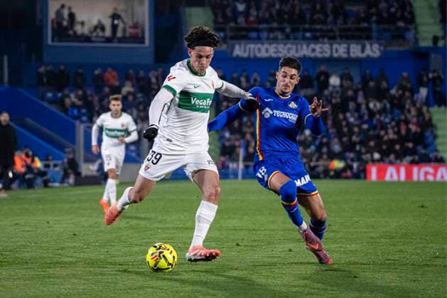 Spanish La Liga EA Sports soccer match Getafe vs Elche at Coliseum stadium in Getafe, Madrid, Spain. 28 November 2025 900 Cordon Press  900 CordonxPress LOF - Getafe vs Elche