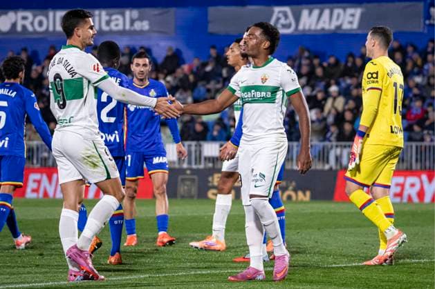Spanish La Liga EA Sports soccer match Getafe vs Elche at Coliseum stadium in Getafe, Madrid, Spain. 28 November 2025 900 Cordon Press  900 CordonxPress LOF - Getafe vs Elche