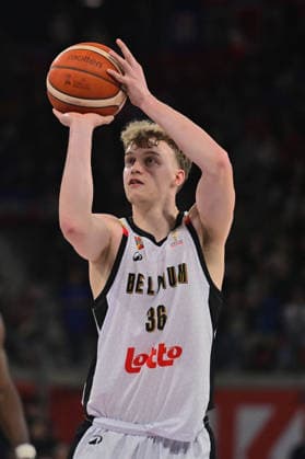 BASKET : France vs Belgique - Rouen - 28 11 2025 Joppe Mennes ( 36 - Belgium ) during the FIBA European Qualifiers match between France and Belgium at Kindarena on November 28, 2025 in Rouen, France. ( Photo by Federico Pestellini PSNewz ) - RouenFrance  Copyright: xFedericoxPestellinix