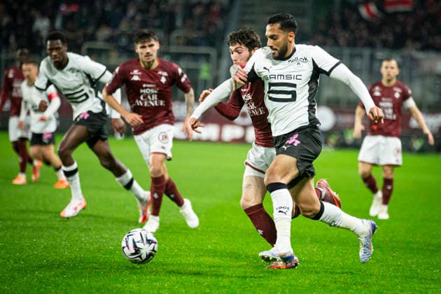 FOOTBALL : Ligue 1 Metz vs Rennes - Stade Saint-Symphorien - Metz - 28 11 2025 Giorgi Tsitaishvili 7  Copyright: xx