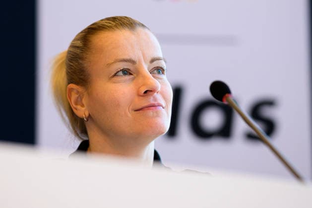 Handball, Frauen Deutschland - Pressekonferenz Antje Döll Doell (Deutschland) Ludwigsburg Forum am Schlosspark Baden-Württemberg Deutschland