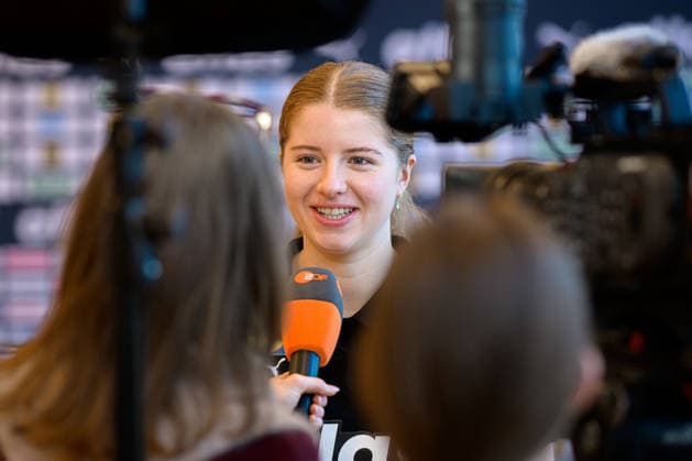Handball, Frauen Deutschland - Pressekonferenz Nina Engel (Deutschland) im ZDF Interview Ludwigsburg Forum am Schlosspark Baden-Württemberg Deutschland