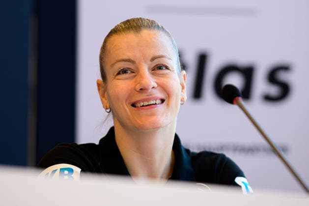 Handball, Frauen Deutschland - Pressekonferenz Antje Döll Doell (Deutschland) Ludwigsburg Forum am Schlosspark Baden-Württemberg Deutschland