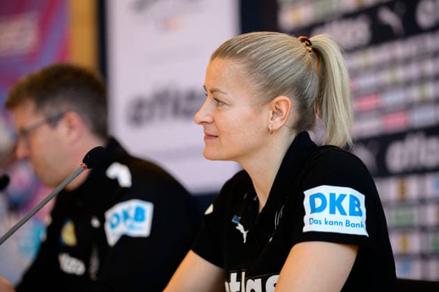 Handball, Frauen Deutschland - Pressekonferenz Antje Döll Doell (Deutschland) Ludwigsburg Forum am Schlosspark Baden-Württemberg Deutschland