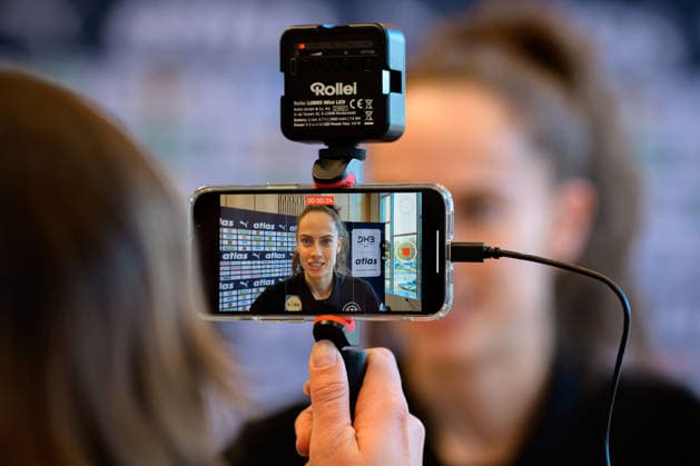 Handball, Frauen Deutschland - Pressekonferenz Torhueterin Sarah Wachter (Deutschland) Ludwigsburg Forum am Schlosspark Baden-Württemberg Deutschland
