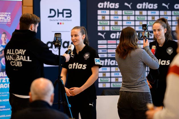Handball, Frauen Deutschland - Pressekonferenz Julia Maidhof (Deutschland) im Interview Ludwigsburg Forum am Schlosspark Baden-Württemberg Deutschland