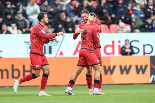 3. Liga; FC Ingolstadt 04 - TSG Hoffenheim II; Tor Jubel Treffer Ausgleich 1:1 Marcel Costly (22, FCI) Julian Kügel (29, FCI) Gustav Christensen (24, FCI) 3. Liga - FC Ingolstadt 04 Saison 2025 2026 TSG Hoffenheim II
