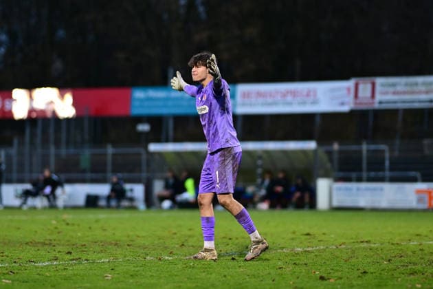 Fußball I Herren I Saison 2025-2026 I Regionalliga Nord I 21. Spieltag I FC St. Pauli II - VfB Lübeck I 29.11.2025 Melvin Christian Witte (1, FC St. Pauli II) Norderstedt Edmund-Plambeck-Stadion, Ochsenzoller Str. 58 22848 Norderstedt Schleswig Holstein Deutschland Copyright: xLobeca FelixxSchlikisx