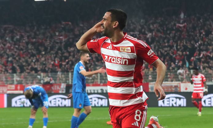 Rani Khedira jubelt nach 1:0 Freude Emotion Jubel Fußball Fussball Bundesliga Herren DFL 12. Spieltag Saison 2025 2026 29.11.2025 1.FC Union Berlin FCU vs. 1.FC Heidenheim FCH DFL regulations prohibit any use of photographs as image sequences and or quasi-video.