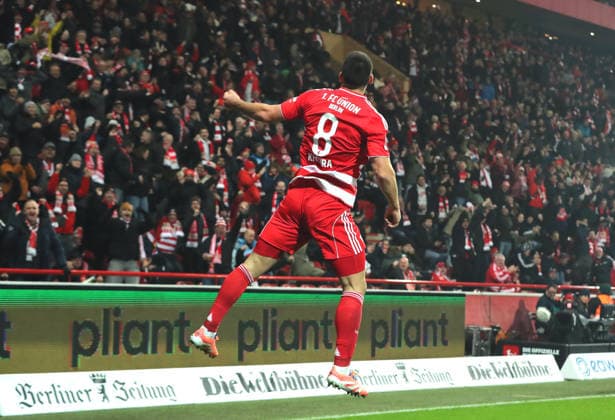 Rani Khedira jubelt nach 1:0 Freude Emotion Jubel Fußball Fussball Bundesliga Herren DFL 12. Spieltag Saison 2025 2026 29.11.2025 1.FC Union Berlin FCU vs. 1.FC Heidenheim FCH DFL regulations prohibit any use of photographs as image sequences and or quasi-video.