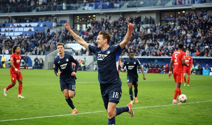 29.11.25 TSG 1899 Hoffenheim - FC Augsburg Deutschland, Sinsheim, 29.11.2025, Fussball, Bundesliga, Saison 2025 2026, TSG 1899 Hoffenheim - FC Augsburg: Wouter Burger (TSG 1899 Hoffenheim); Jubel Tor 2:0 Burger.