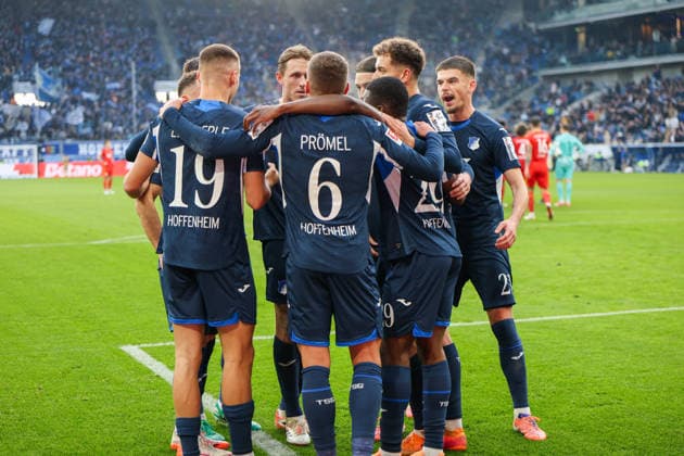 Deutschland: 1. Bundesliga 2025 26, 12. Spieltag - TSG Hoffenheim vs FC Augsburg, PreZero Arena (Sinsheim): Jubel von Bazoumana TourÃ Bazoumana Toure, (TSG Hoffenheim, 29) zum 1:0 Sinsheim PreZero Arena Baden-Württemberg Deutschland Copyright: xBenedictxChristx
