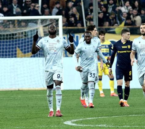 Foto IPP Albano Angilletta Parma 29 11 2025 Calcio Campionato di serie A 2025 2026 Parma - Udinese nella foto: Keinan Davis esulta dopo il gol Italy Photo Press World Copyright italy ITALY  Copyright: xR4924_italyphotopressx