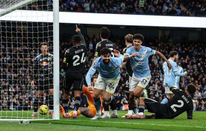 Manchester City v Leeds United, Premier League, Etihad Stadium, Manchester. Times Photographer Bradley Ormesher. 29.11.2025. Manchester City v Leeds United, Premier League, Etihad Stadium, Manchester. Times Photographer Bradley Ormesher. Josh Gvardiol celebrates after scoring the 2nd goal of the game.  Copyright: xBradleyxOrmesherx NINTCHDBPICT001041914876