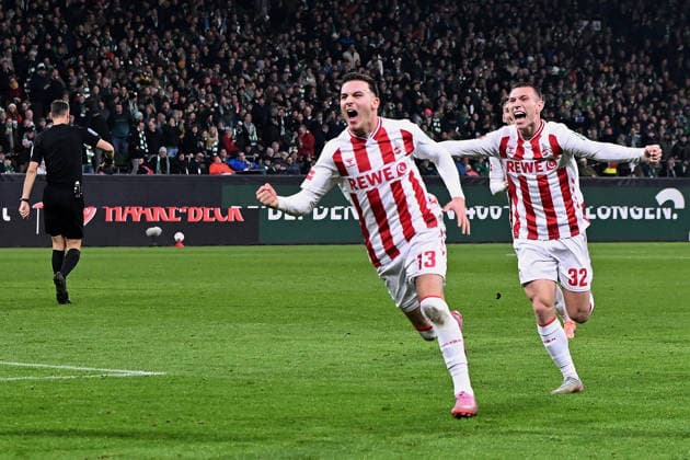 Said El Mala (1. FC Koeln) Torjubel, jubelt nach seinem Treffer zum 1:1 waehrend des Spiels der Bundesliga zwischen Werder Bremen und dem 1. FC Köln, Weserstadion am 29. November 2025 in Bremen, Deutschland. (Foto von Ralf Treese DeFodi Images) +++ Said El Mala (1. FC Koeln) celebrates after scoring his team™s first goal during the Bundesliga match between Werder Bremen and 1. FC Köln at Weserstadion on November 29, 2025 in Bremen, Germany. (Photo by Ralf Treese DeFodi Images) DFL regulations prohibit any use of photographs as image sequences and or quasi-video. (Photo by Ralf Treese DeFodi Images)