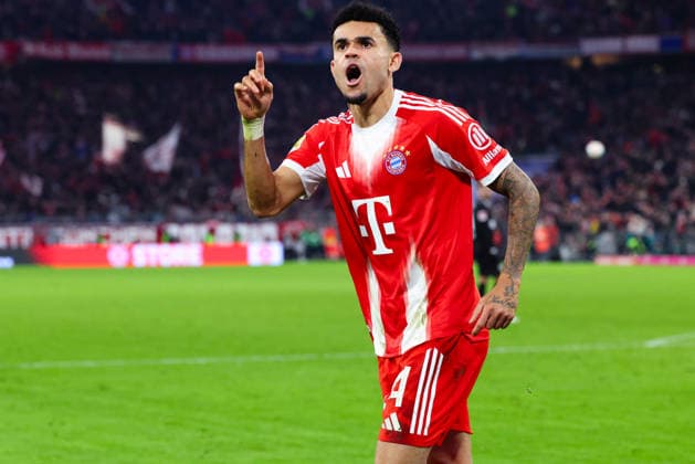 Luis Diaz (14, FC Bayern München) Tor zum 2 : 1 beim Spiel zwischen FC Bayern München v FC St.Pauli, Fußball, Herren, Bundesliga, 2025 2026, 12.Spieltag am 29.11.2025 in München, Allianz-Arena. DFL and DFB regulations prohibit any use of photographs as image sequences and or quasi-video. Bayern Deutschland