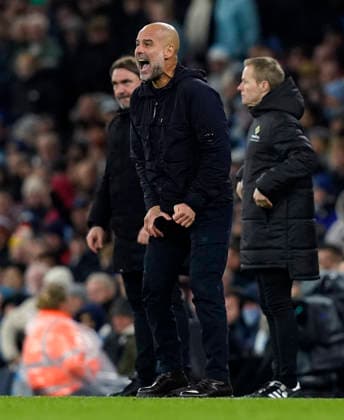 Manchester, England, 29th November 2025. Pep Guardiola coach of Manchester City during the Manchester City vs Leeds United Premier League match at the Etihad Stadium, Manchester. Picture credit should read: Andrew Yates Sportimage EDITORIAL USE ONLY. No use with unauthorised audio, video, data, fixture lists, club league logos or live services. Online in-match use limited to 120 images, no video emulation. No use in betting, games or single club league player publications. SPI_038_AY_MAN_CITY_LEEDS SPI-4333-0038