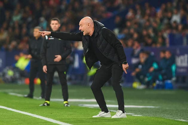 head coach Julian Calero (Levante UD) during the LaLiga EA Sports match between Levante UD and Athletic Club at Ciudad de Valencia on November 29, 2025 in Valencia, Spain. (Photo by Maria Jose Segovia DeFodi Images)
