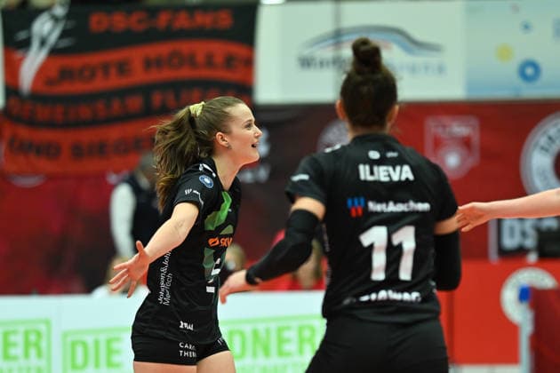 Corina Glaab (Ladies in Black Aachen, 5) Dresdner SC vs. Ladies in Black Aachen, 1. Volleyball Bundesliga Damen, Spielzeit 2025 2026, 29.11.2025 Dresdner SC vs. Ladies in Black Aachen, 1. Volleyball Bundesliga Damen, Spielzeit 2025 2026, 29.11.2025 Dresden Copyright: xEibner-Pressefoto xHoepnerx EP_PHR