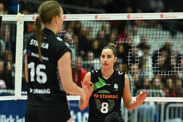 Zoi Mavrommatis Lopez (Ladies in Black Aachen, 8) Dresdner SC vs. Ladies in Black Aachen, 1. Volleyball Bundesliga Damen, Spielzeit 2025 2026, 29.11.2025 Dresdner SC vs. Ladies in Black Aachen, 1. Volleyball Bundesliga Damen, Spielzeit 2025 2026, 29.11.2025 Dresden Copyright: xEibner-Pressefoto xHoepnerx EP_PHR