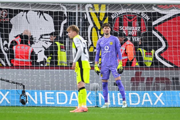 29.11.2025, Fussball, 1. Bundesliga, 12. Spieltag Saison 2025 2026, Bayer Leverkusen - Borussia Dortmund, Torwart Gregor Kobel (Borussia Dortmund) xRHR-FOTO TKx Copyright: RHR-FOTOx RHR-FOTO TK