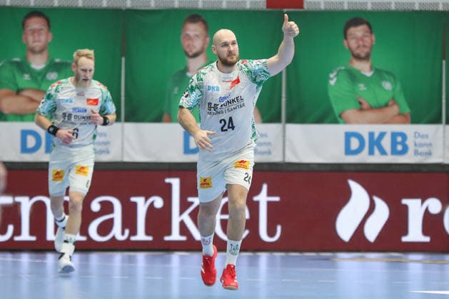 29.11.2025, xgox, Handball - Daikin HBL GWD Minden - SC Magdeburg emspor, v.l. Christian O Sullivan (Magdeburg, 24) Jubel, Torjubel, jubelt ueber das Tor, celebrate the goal, celebration Luebbecke