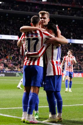 LA LIGA EA Sports - Atletico de Madrid vs Real Oviedo MADRID,SPAIN - 29 November:Several players of Atletico de Madrid Celebrates a goal during the La Liga 2025 26 match between Atletico de Madrid and Real Oviedo at Riyadh Air Metropolitano Stadium. (Photo by Guille Martinez f22photo) Madrid Riyadh Air Metropolitano Stadium Spain Copyright: xGuillermoxMartinezx