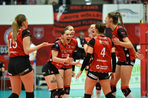Lorena Lorber Fijok (Dresdner SC, 17) Dresdner SC vs. Ladies in Black Aachen, 1. Volleyball Bundesliga Damen, Spielzeit 2025 2026, 29.11.2025 Dresdner SC vs. Ladies in Black Aachen, 1. Volleyball Bundesliga Damen, Spielzeit 2025 2026, 29.11.2025 Dresden Copyright: xEibner-Pressefoto xHoepnerx EP_PHR