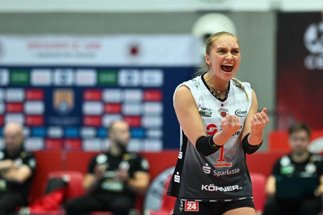Patricia Nestler (Dresdner SC, 1) Dresdner SC vs. Ladies in Black Aachen, 1. Volleyball Bundesliga Damen, Spielzeit 2025 2026, 29.11.2025 Dresdner SC vs. Ladies in Black Aachen, 1. Volleyball Bundesliga Damen, Spielzeit 2025 2026, 29.11.2025 Dresden Copyright: xEibner-Pressefoto xHoepnerx EP_PHR
