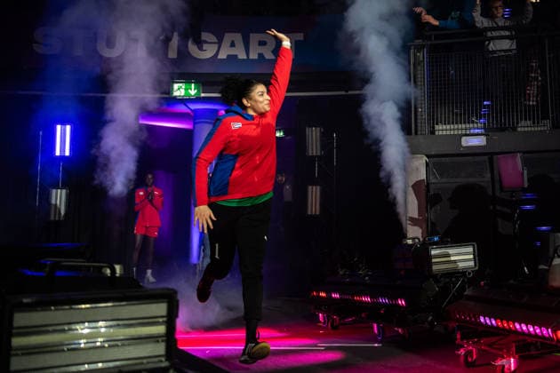 251129 Goalkeeper Niurkis Mora Arias of Cuba ahead of the 2025 IHF Women™s World Championship, WM, Weltmeisterschaft handball match between Cuba and Sweden on November 29, 2025 in Stuttgart. Photo: Emma Wallskog BILDBYRAN COP 320 EW0595 handball handboll handball bbeng vm handball-vm handbolls-vm ihf handball world championship world handball championship 2025 world championship 2025 cuba sverige sweden dam Copyright: EMMAxWALLSKOG BB251129EW096
