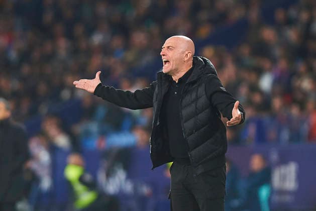 head coach Julian Calero (Levante UD) during the LaLiga EA Sports match between Levante UD and Athletic Club at Ciudad de Valencia on November 29, 2025 in Valencia, Spain. (Photo by Maria Jose Segovia DeFodi Images)