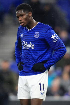 29th November 2025; Hill Dickinson Stadium, Liverpool, England; Premier League Football, Everton versus Newcastle United; Thierno Barry of Everton  DavidxBlunsden