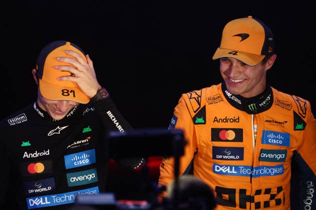 F1 Grand Prix Of Qatar 2025 Sprint And Qualifying Oscar Piastri and Lando Norris of McLaren after qualifying ahead of the Formula 1 Grand Prix of Qatar at Lusail International Circuit in Lusail, Qatar on November 29, 2025. Lusail Qatar  Copyright: xJakubxPorzyckix originalFilename:porzycki-f1grandp251129_np3Cg.jpg