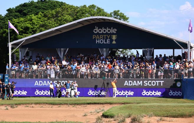 GOLF AUSTRALIAN PGA, Golf Herren Australia s Adam Scott on the 17th party hole during the Final Round of the Australian PGA Championship at Royal Queensland Golf Club in Brisbane, Sunday, November 30, 2025. ( NO ARCHIVING, EDITORIAL USE ONLY BRISBANE QUEENSLAND AUSTRALIA  Copyright: xx 20251130151310037542