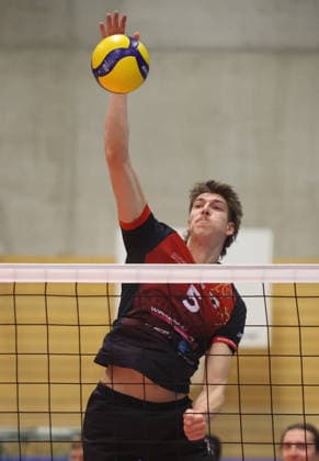 Ludwigsburg , Volleyball Bundesliga , Barock Volleys MTV Ludwigsburg vs. Energiequelle Netzhoppers KW Königs Wusterhausen , Jan Huber ( Ludwigsburg )