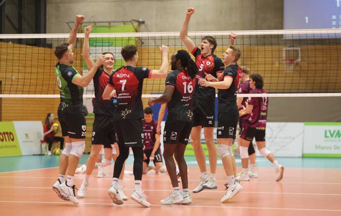 Ludwigsburg , Volleyball Bundesliga , Barock Volleys MTV Ludwigsburg vs. Energiequelle Netzhoppers KW Königs Wusterhausen , Jubel Ludwigsburg